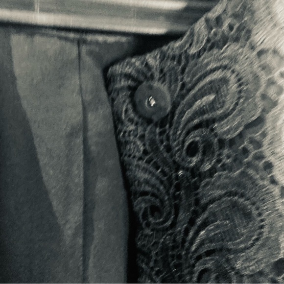 TALBOTS Sz 12 P Brocade Venice Lace Paisley Pattern Knee Length Overcoat Jacket - Picture 11 of 13